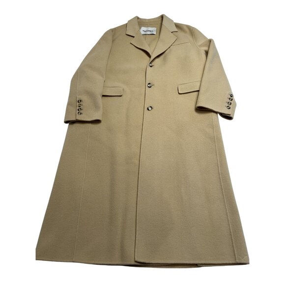 Nanushka Veda Wool Blend Coat in Beige - Picture 1 of 7